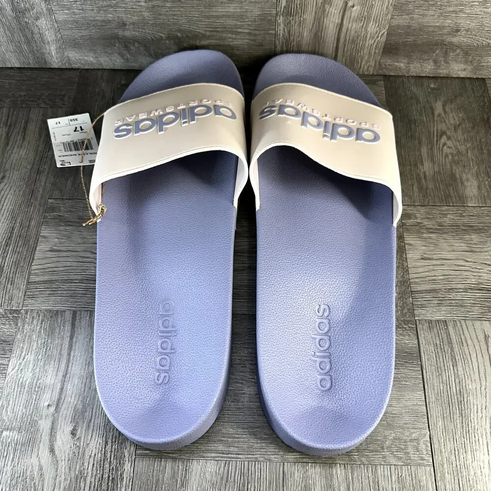 Adidas Adilette Shower Slides Mens 17 Lavender‎ Cloudfoam Sandals NEW GZ5922